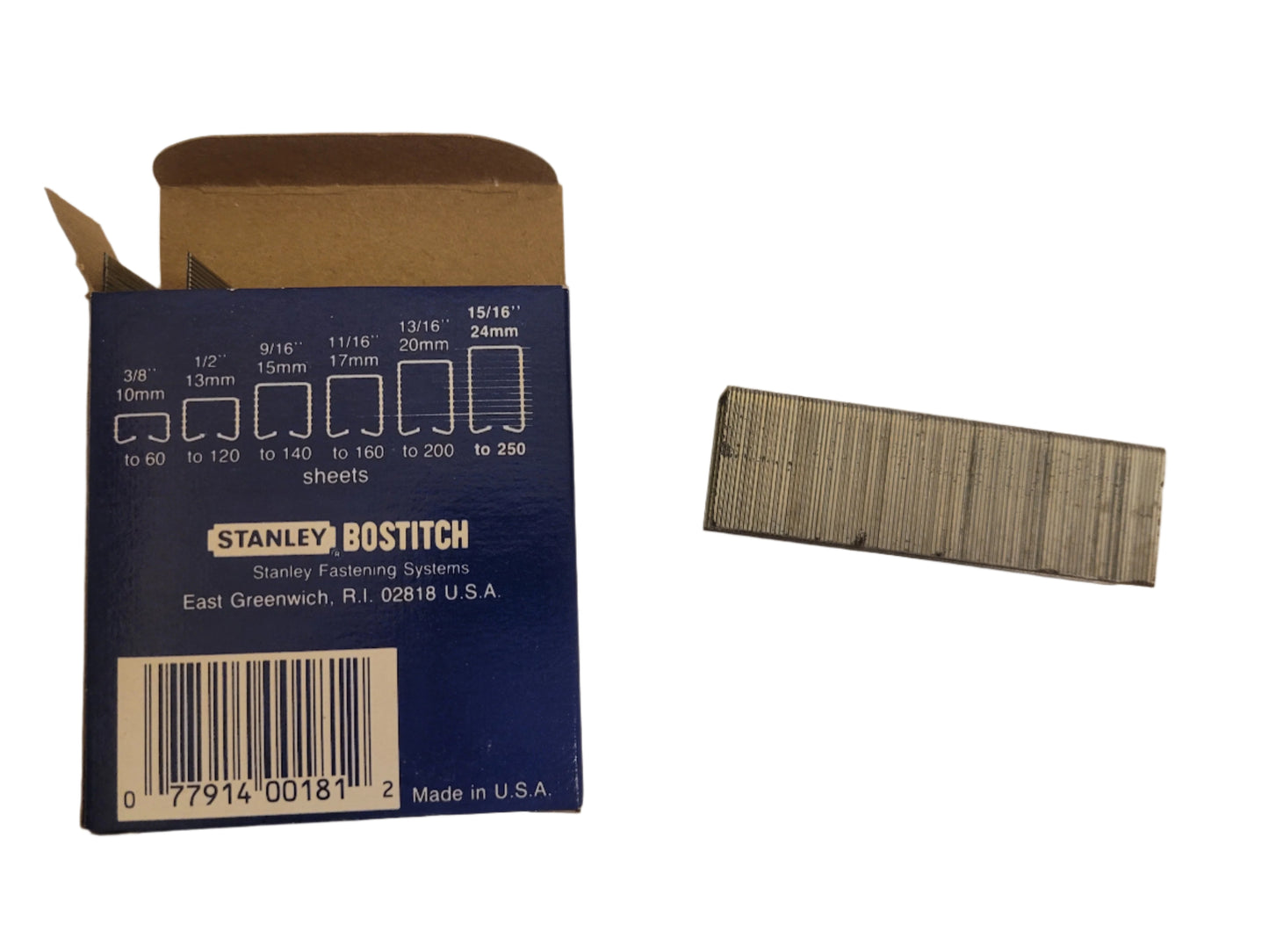 Stanley Bostitch 15/16" 24mm Staples. SB35 15/16HC-1M