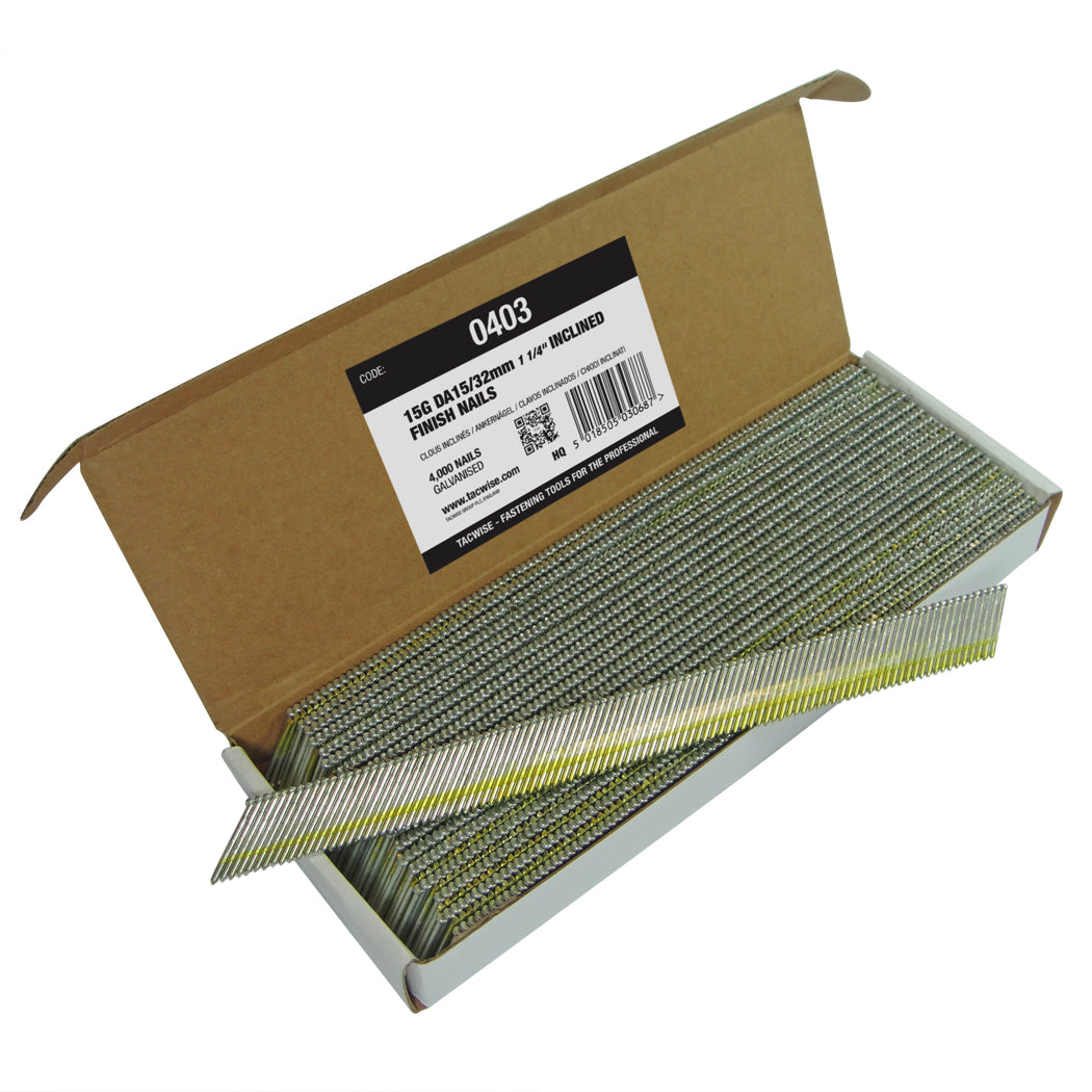 DA/ Inclined 34 Degree 15 Gauge Galvanised Finish Nails