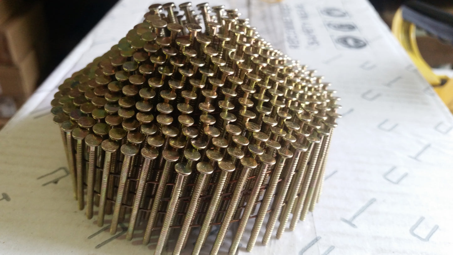2.1 x 27mm-50mm Galvanised Ring 16 Degree Conical Coil Nails