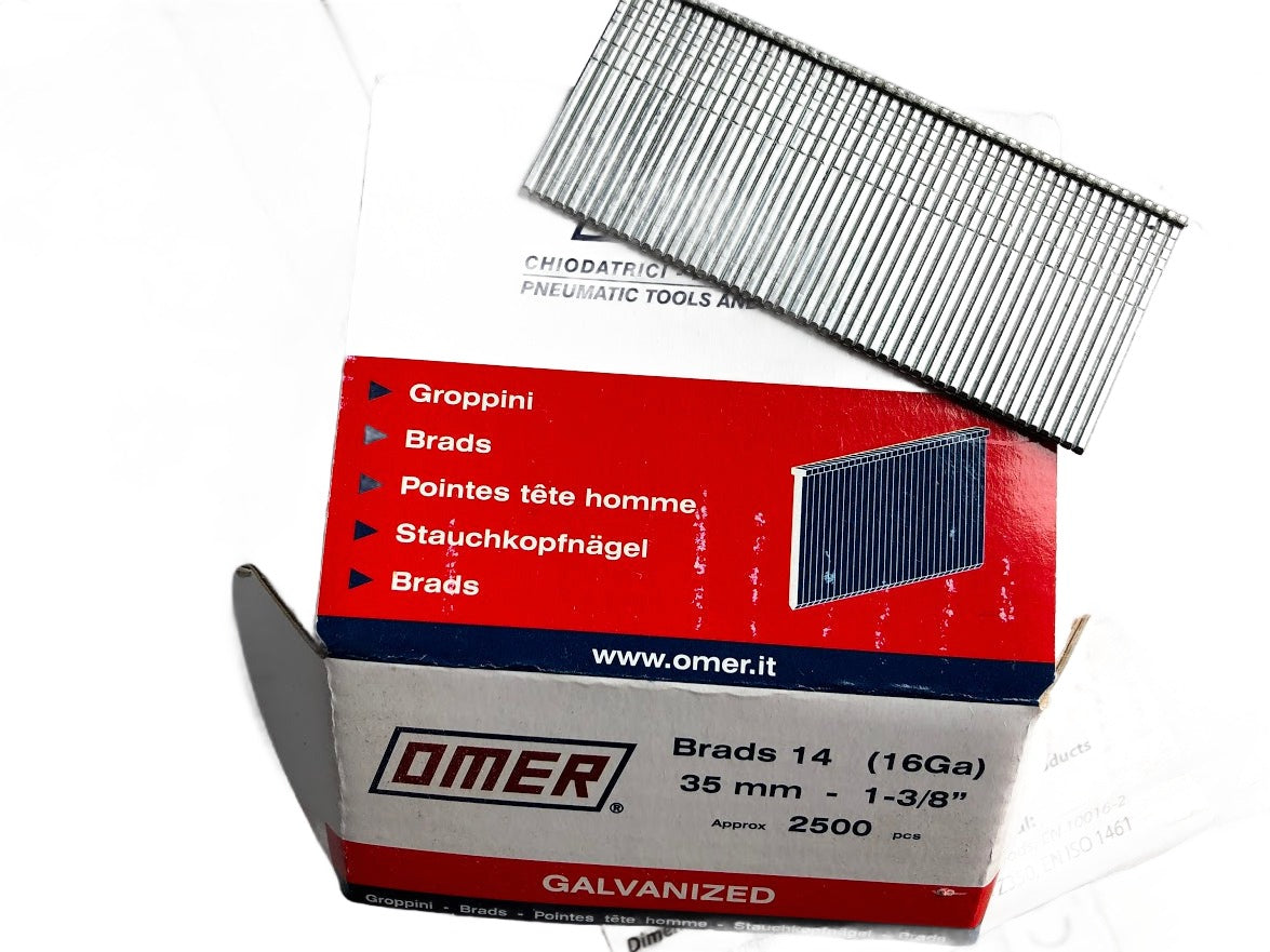 16 Gauge Galvanised Brads 25mm - 63mm