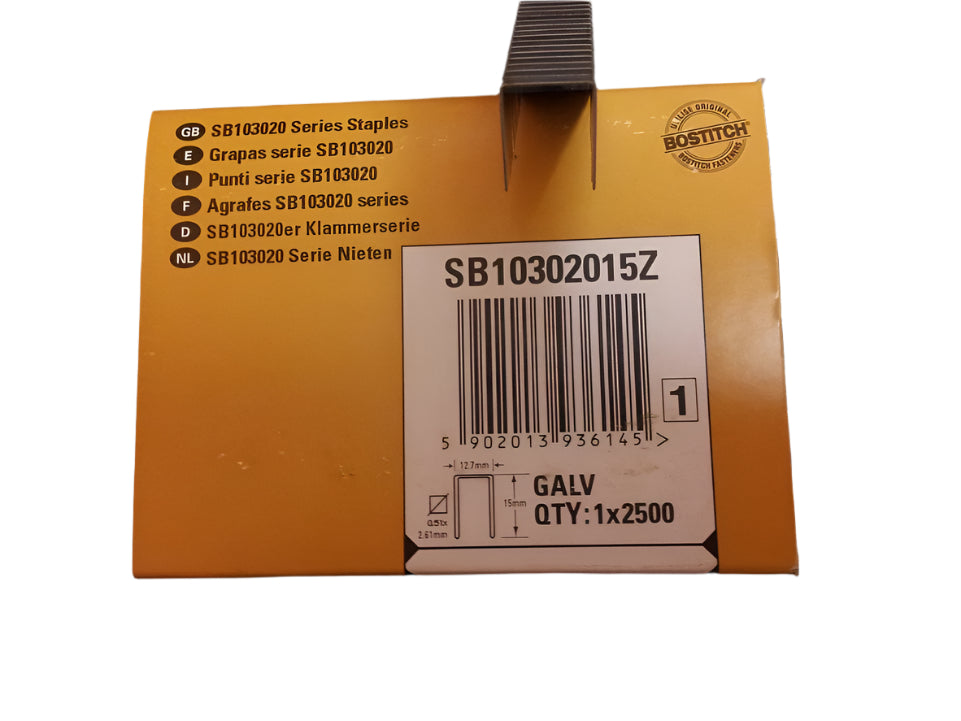 Bostitch SB103020 Staples, 10mm, 12mm & 15mm. Fit P50 & P51 Pliers