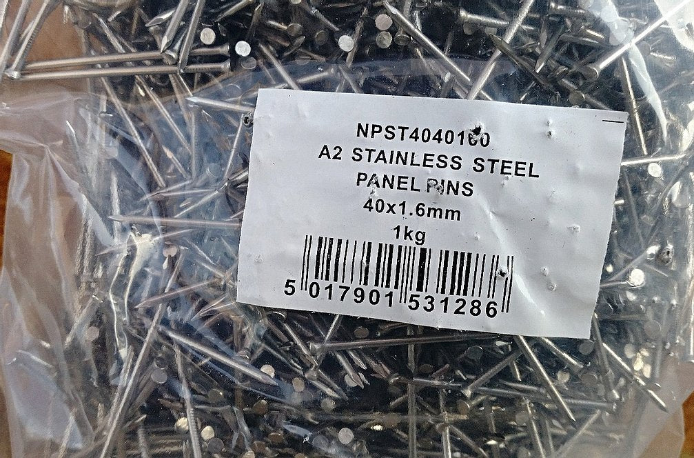 Stainless Steel Panel Pins 1.6 x 30mm or 40mm