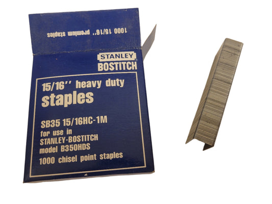 Stanley Bostitch 15/16" 24mm Staples. SB35 15/16HC-1M