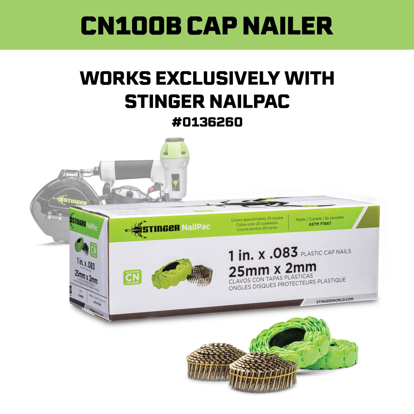 Stinger CN100B Pneumatic Cap Nailer
