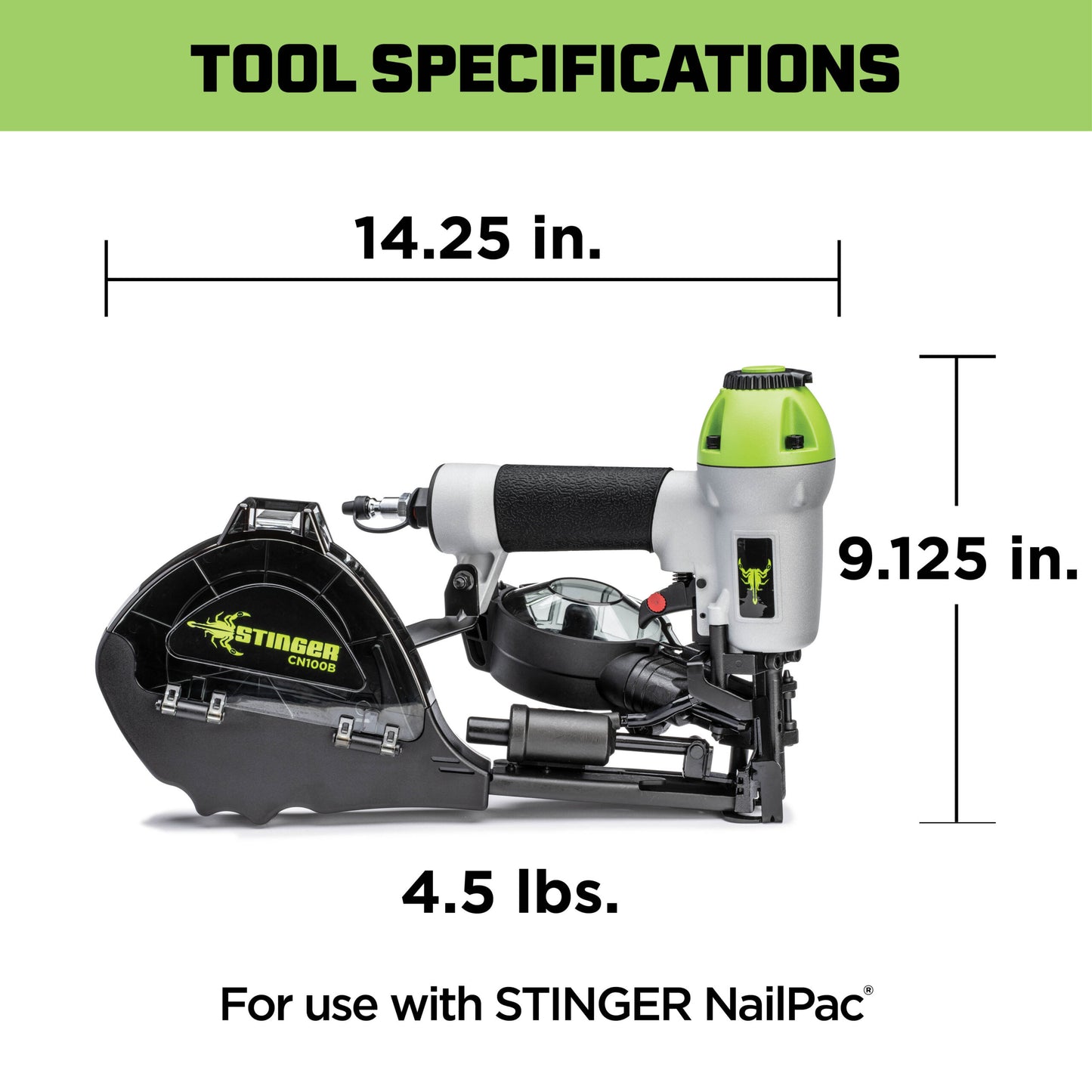 Stinger CN100B Pneumatic Cap Nailer