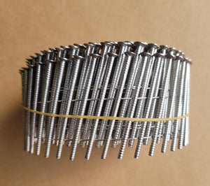 2.1 x 30mm-50mm Stainless Steel 15 Degree Flat Wound Coil Nails
