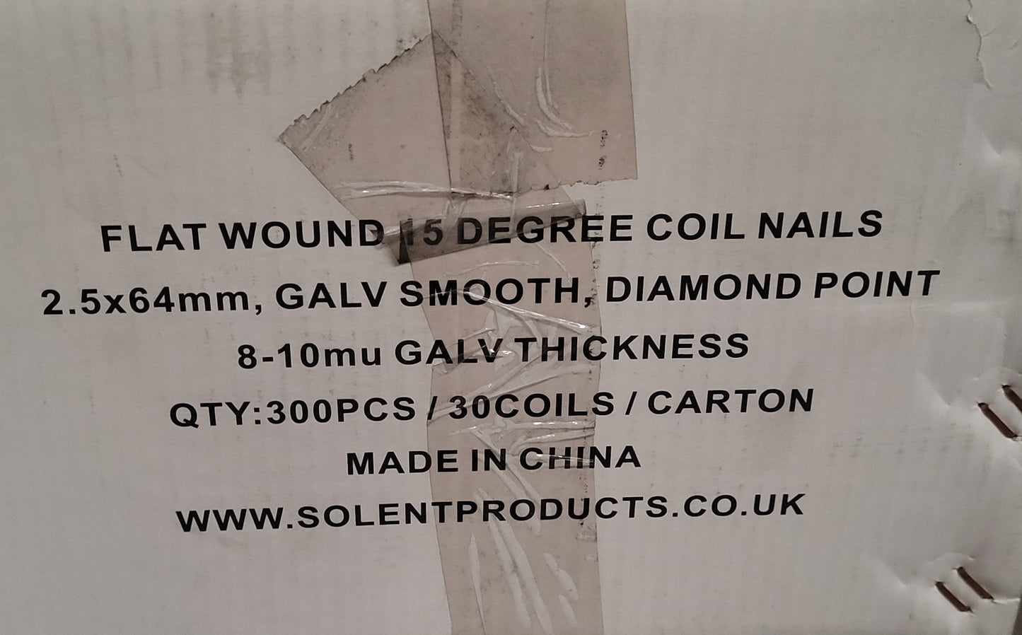 2.5 x 64mm Galvanised Smooth Coil Nails