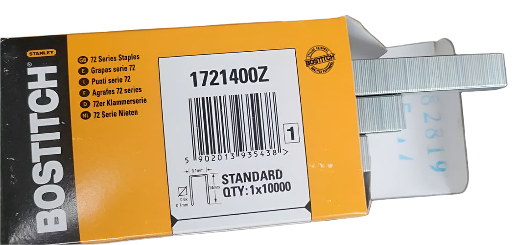 Bostitch 1721400Z 72 Series 14mm Upholstery Staples - 1 Carton of 100,000
