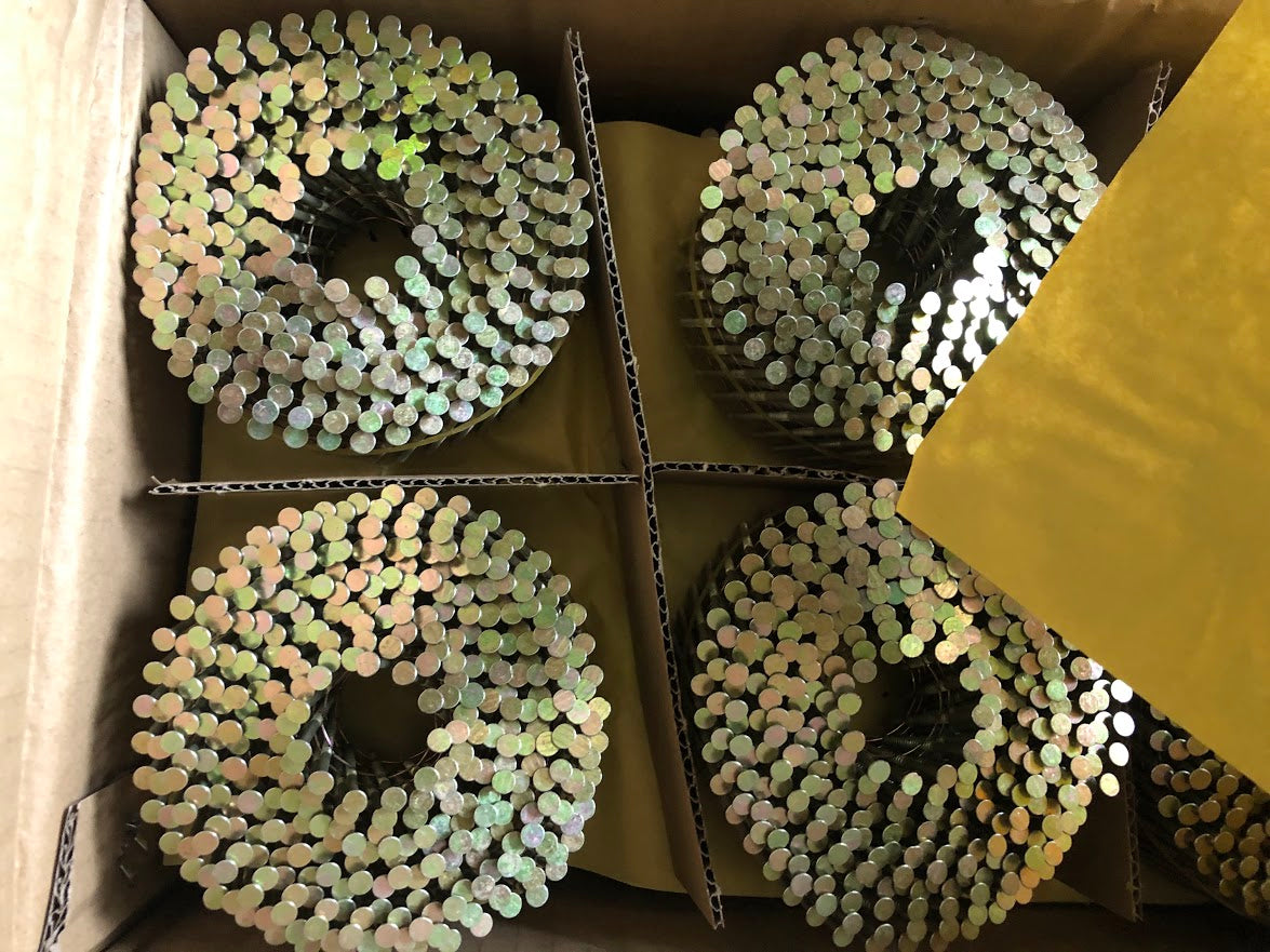 2.1 x 25mm - 50mm Galvanised, Ring, 15 Degree Flat Wound Coil Nails