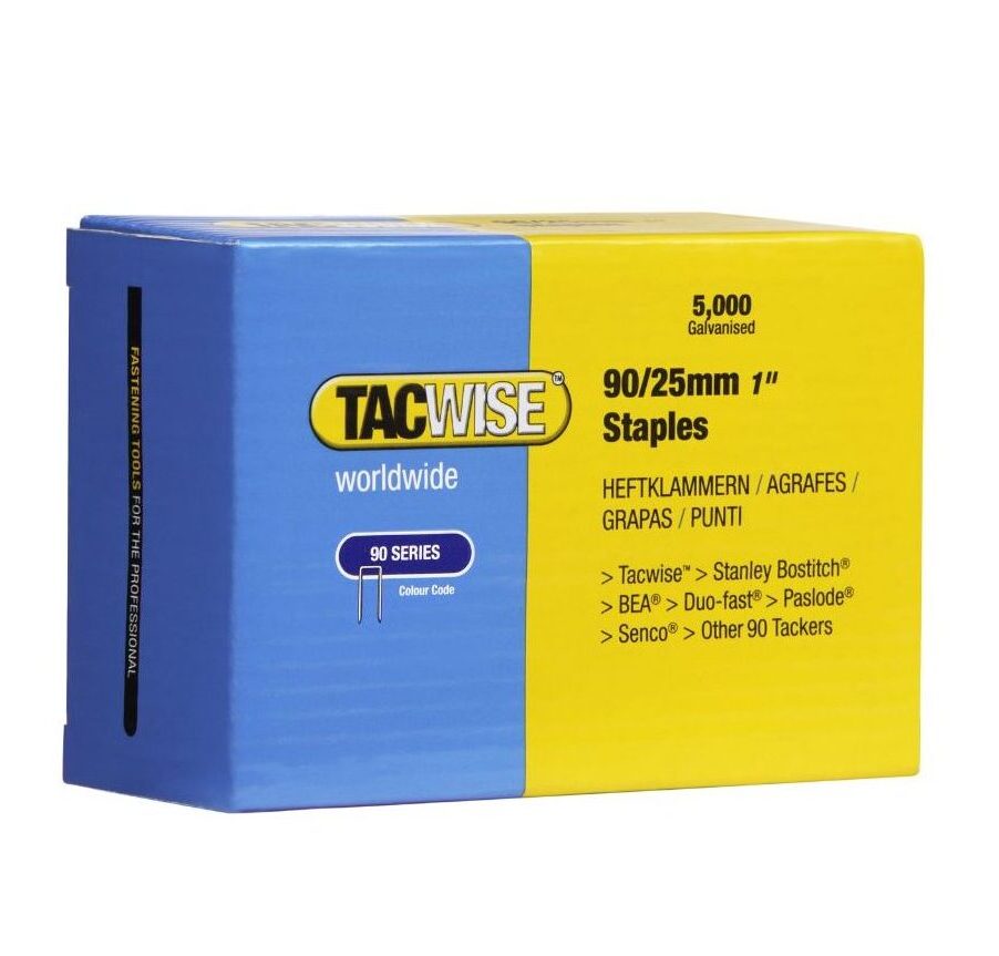 90 Series, 18 Gauge Galvanised Staples, 12mm - 40mm