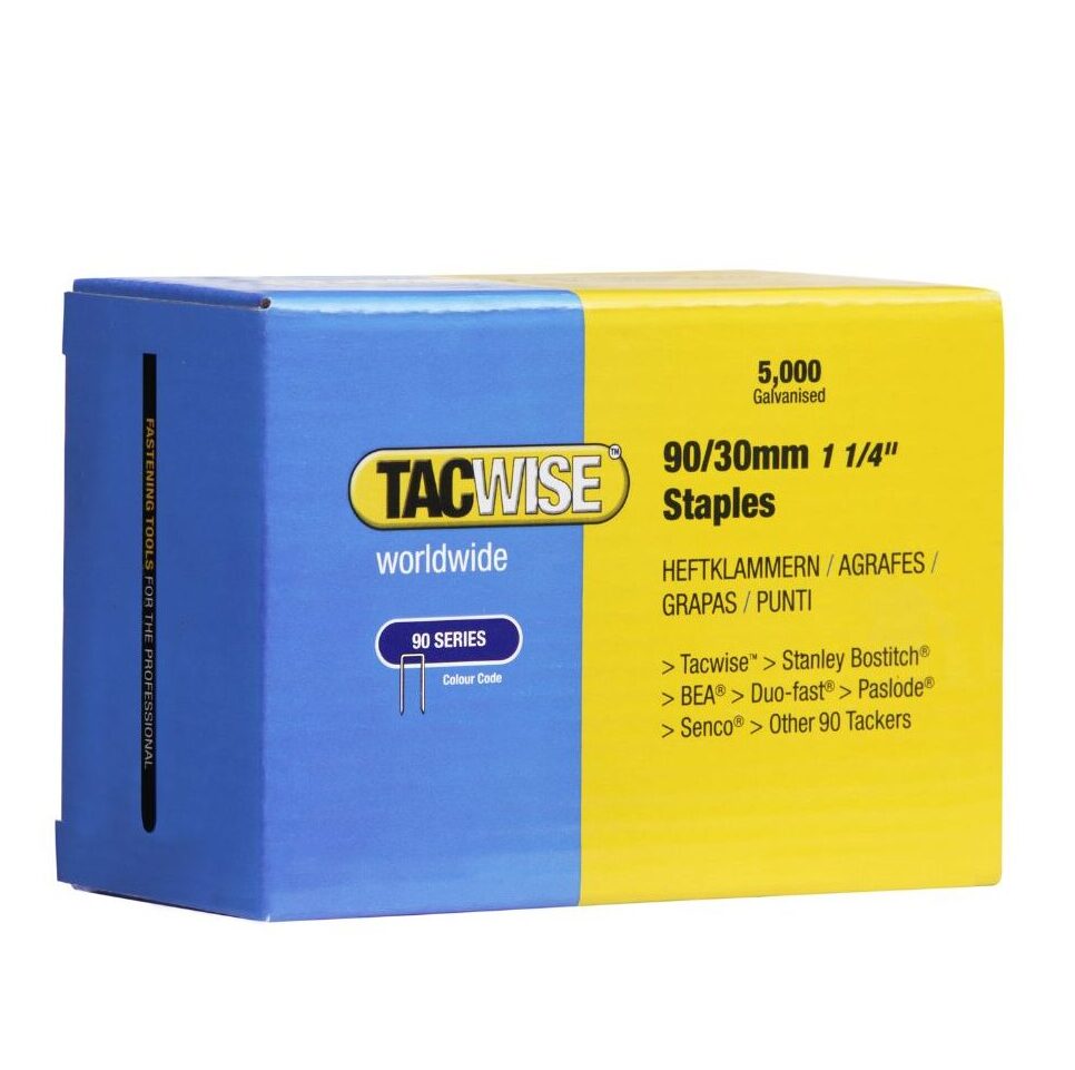 90 Series, 18 Gauge Galvanised Staples, 12mm - 40mm
