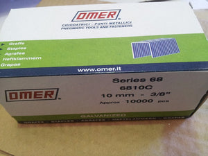 Omer 68 Series Galvanised Staples, 4mm-14mm