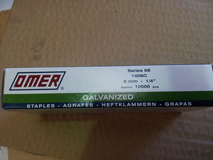 Omer 68 Series Galvanised Staples, 4mm-14mm