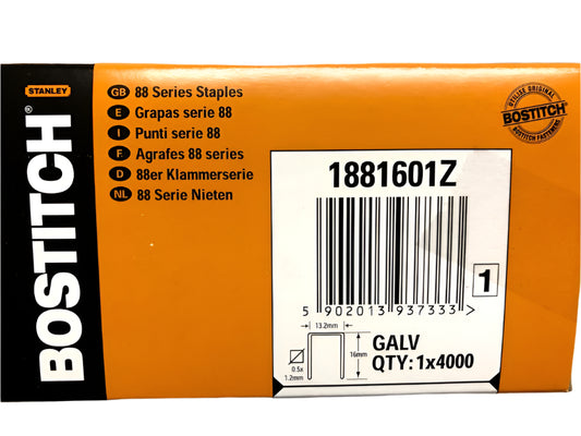 Bostitch 1881601Z 88 Series Staples. 16mm