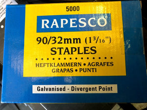 Rapesco 90/32 Divergent Point Galvanised Staples