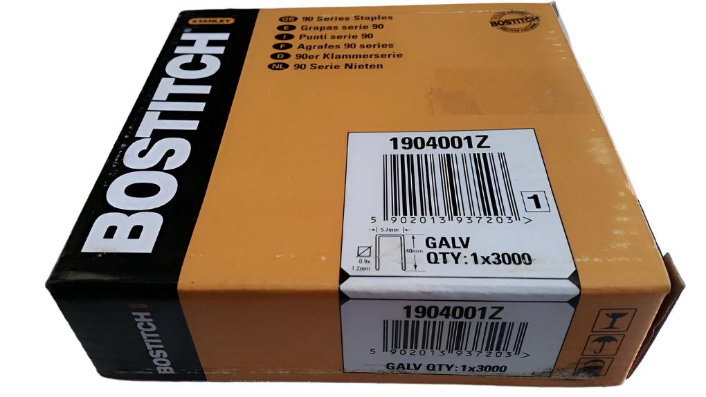 90 Series, 18 Gauge Galvanised Staples, 12mm - 40mm