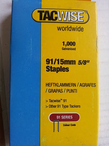91 Series 15mm - 45mm Galvanised Staples