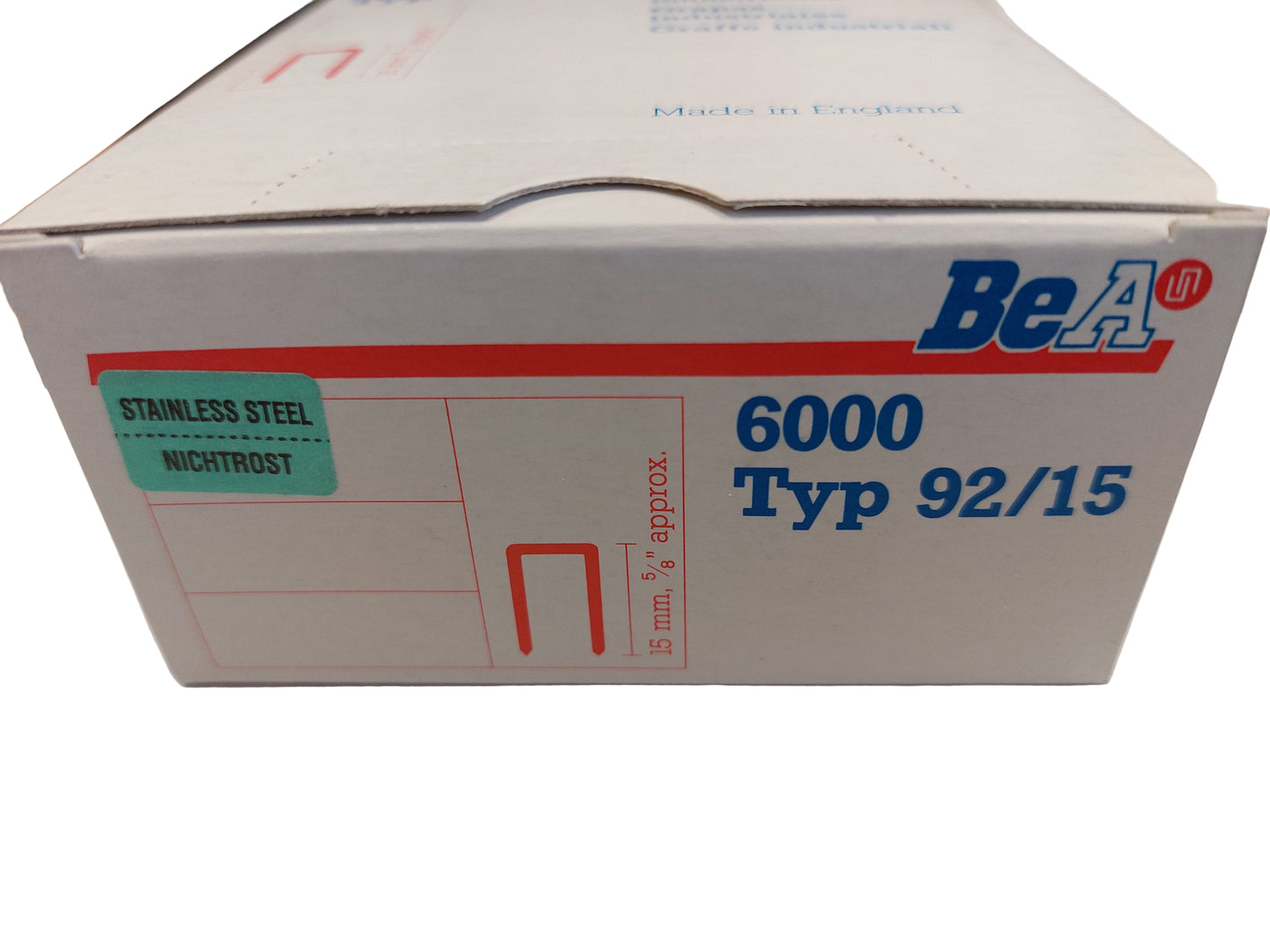 BeA Type 92/15  Stainless Steel Staples