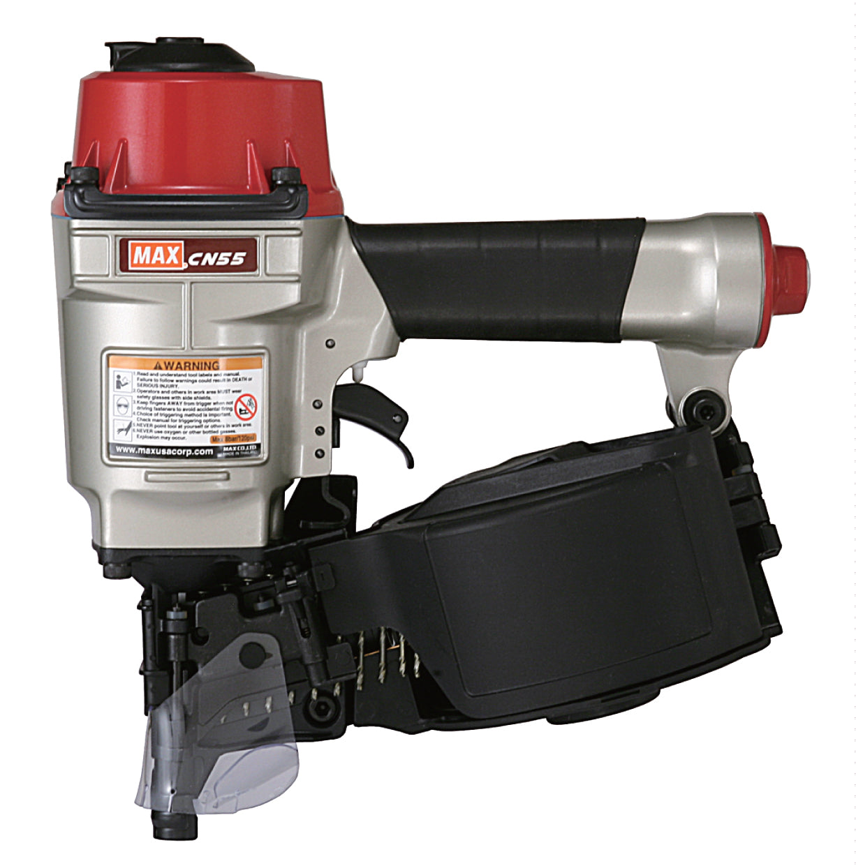 Max CN55 Pneumatic Coil nailer. Fires 15 Degree 25mm-55mm Nails