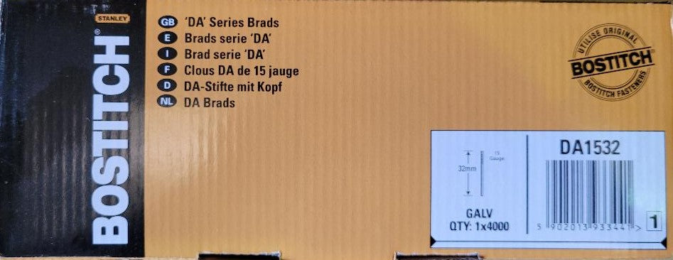 DA/ Inclined 34 Degree 15 Gauge Galvanised Finish Nails