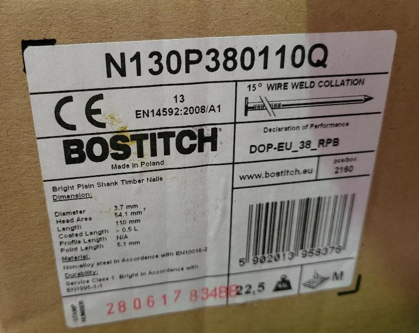 Bostitch N130P 100mm - 130mm Coil Nails