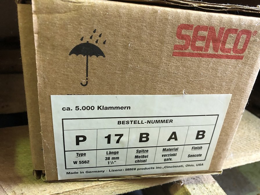 Senco P17BABB 38mm Galvanised Staples