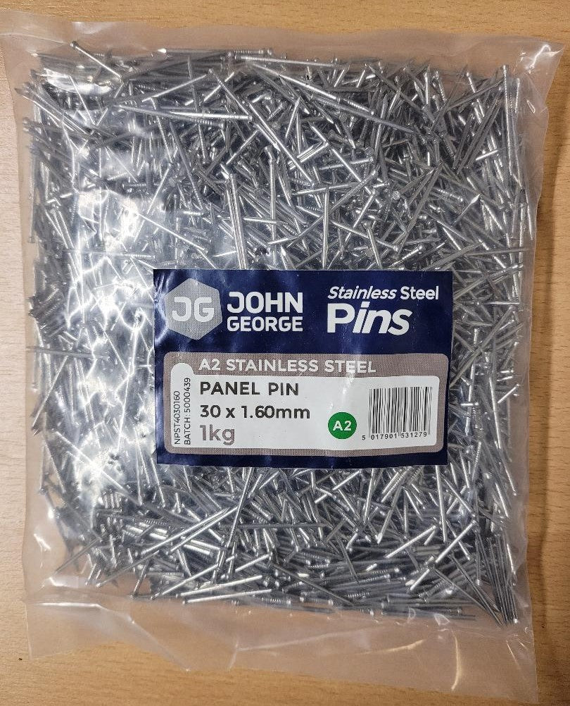 Stainless Steel Panel Pins 1.6 x 30mm or 40mm
