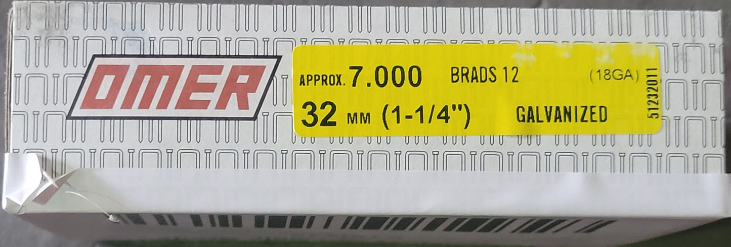 18 Gauge Galvanised Brads 13mm - 50mm