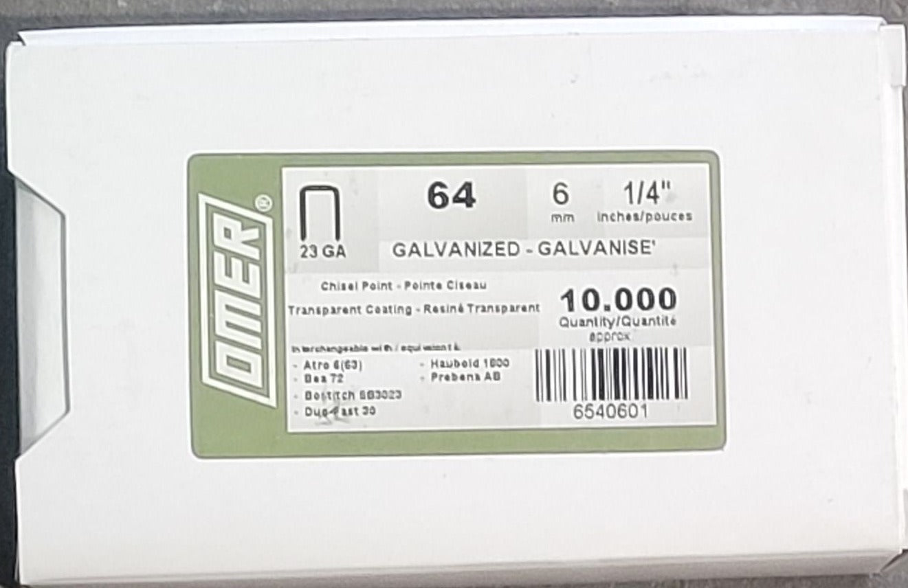 Omer 64 Series 4mm - 10mm Staples