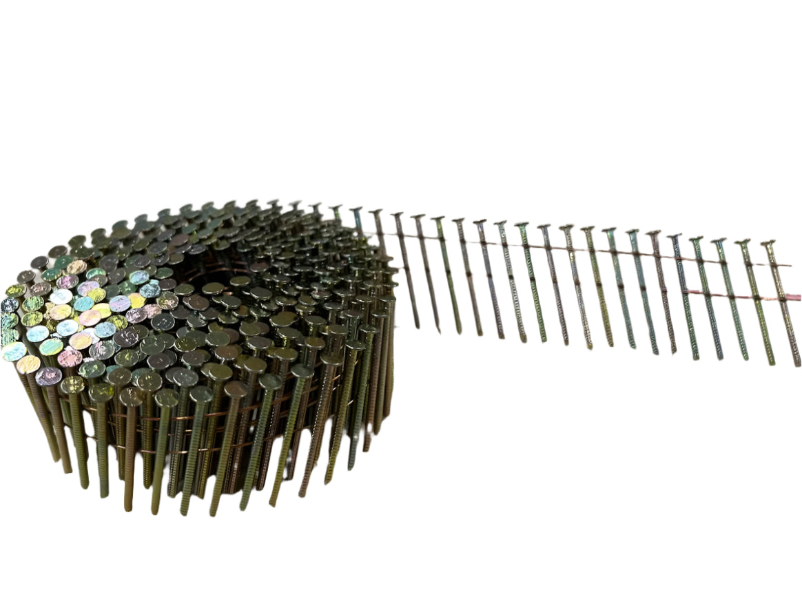 2.1 x 25mm - 50mm Galvanised, Ring, 15 Degree Flat Wound Coil Nails