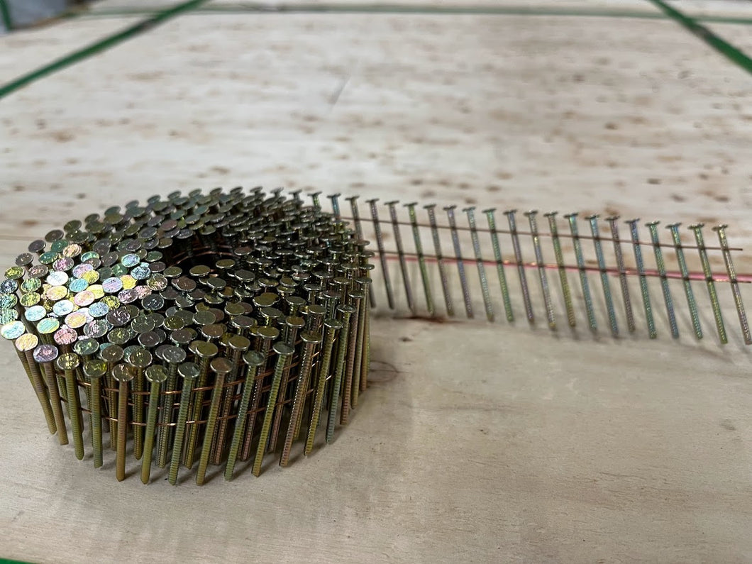 2.1 x 25mm - 50mm Galvanised, Ring, 15 Degree Flat Wound Coil Nails