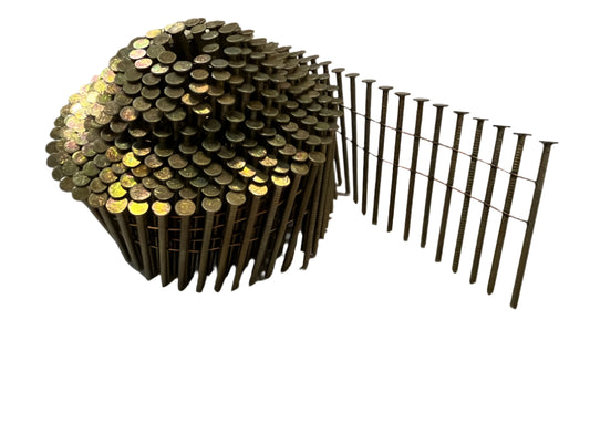 2.1 x 27mm-50mm Galvanised Ring 16 Degree Conical Coil Nails