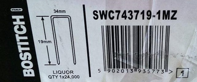 Bostitch SWC743715 & SWC743719  Carton Staples