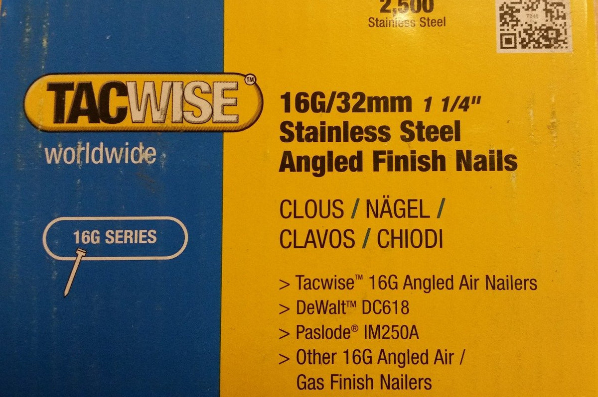 16 Gauge 20 Degree Stainless Steel Angled Brad Nails Solent Products