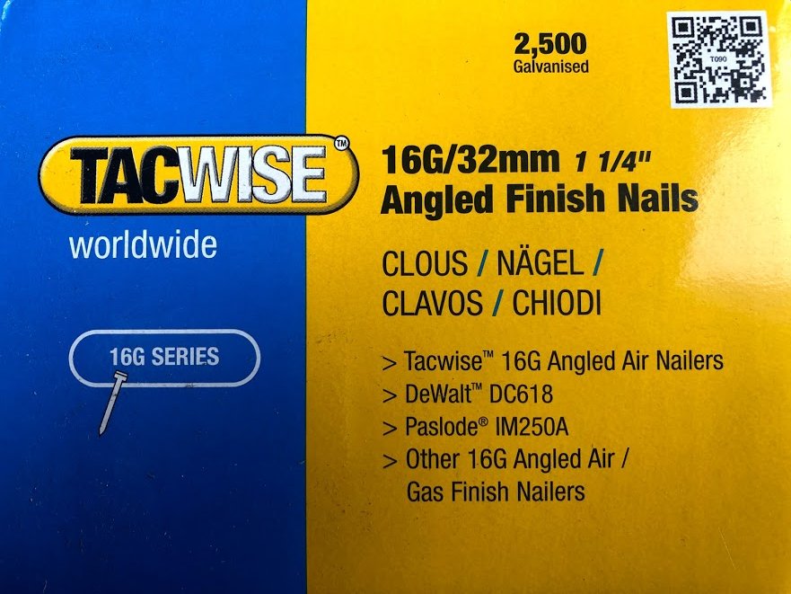 16 Gauge 20 Degree Angled Galvanised Brad Nails