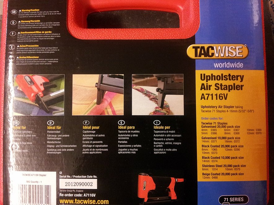 Tacwise A7116V 71 Series Upholstery Air Stapler