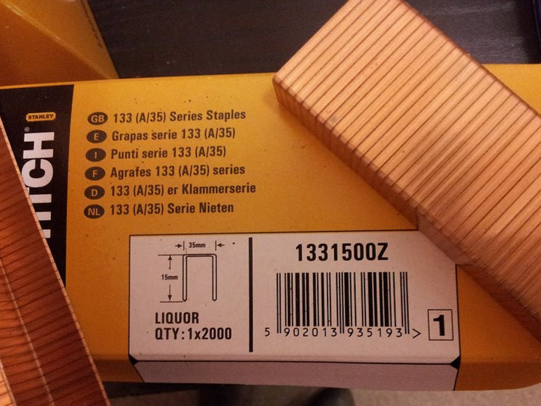 Bostitch A58 15mm, A35 18mm & A78 22mm 35mm Crown Carton Staples