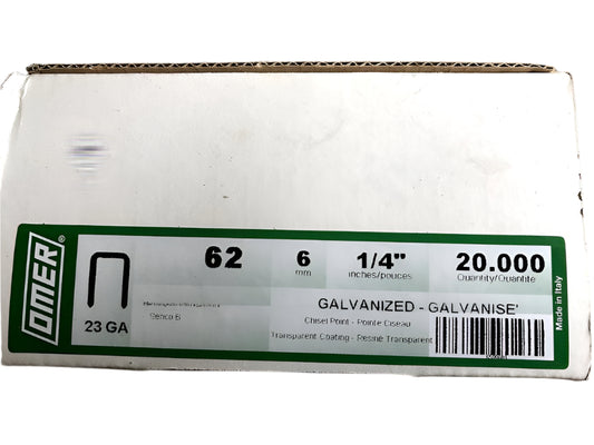 Omer 62 Series Staples 6mm & 10mm. Fit Omer 62.16 Stapler