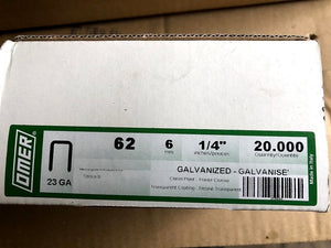 Omer 62 Series Staples 6mm & 10mm. Fit Omer 62.16 Stapler