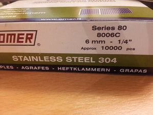 80 Series 6mm & 14mm Stainless Steel Staples