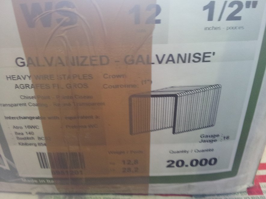 Omer WS Heavy Wire Staples - 16 Gauge 1"Crown