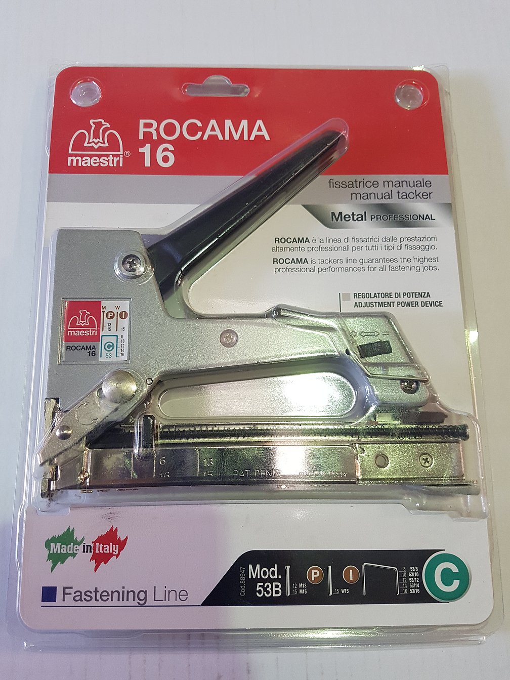 Maestri Rocama 16 Mod 53B 18G Nailer and 53 Series manual Stapler