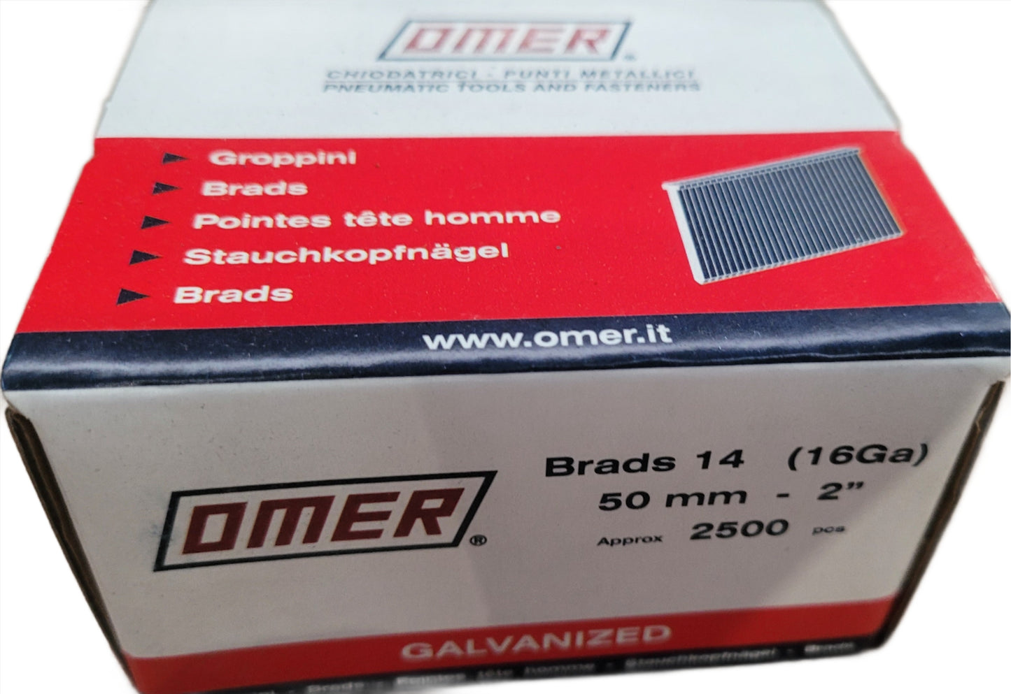 16 Gauge Galvanised Brads 25mm - 63mm