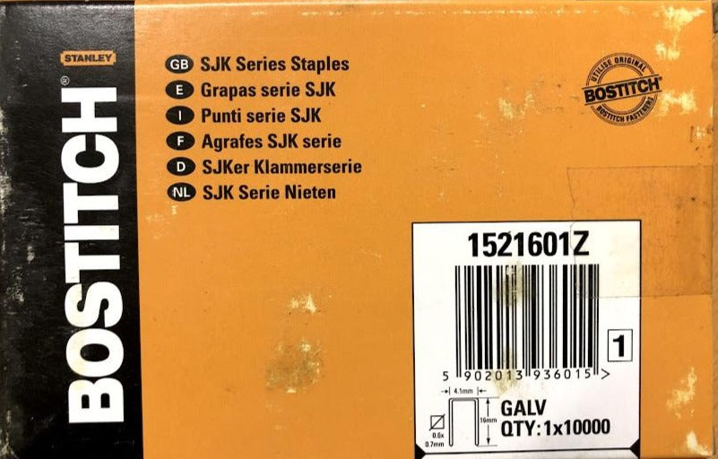 Bostitch SJK Series Staples 6mm, 10mm, 12mm & 16mm