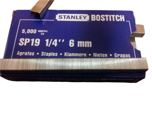 Bostitch SP19 1/4" 6mm Staples