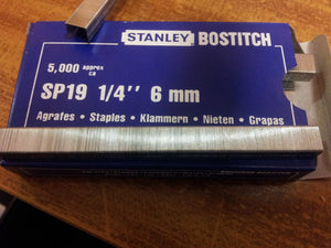 Bostitch SP19 1/4" 6mm Staples