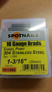 16 Gauge Stainless Steel Brads 25mm - 50mm