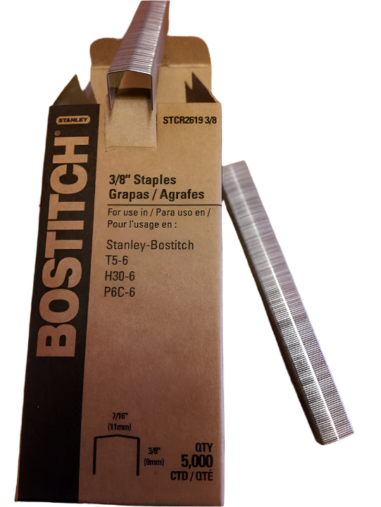 Bostitch STCR2619 Staples. 6mm, 9mm & 12mm