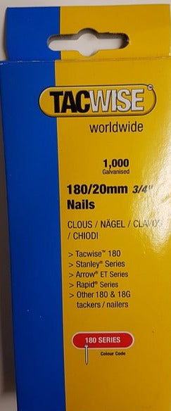 18 Gauge 20mm Galvanised Brad Nails - Pack of 1,000
