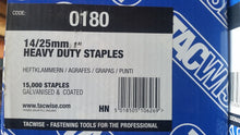 Load image into Gallery viewer, Tacwise 14 Series Staples, 19mm, 25mm, 38mm &amp; 50mm
